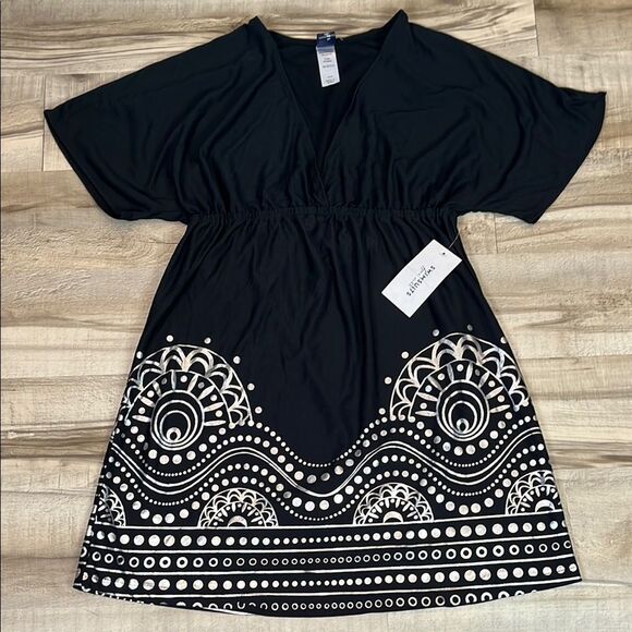 NWT Swimsuits for All KATE V-NECK COVER UP DRESS size 10/12 - Picture 6 of 13